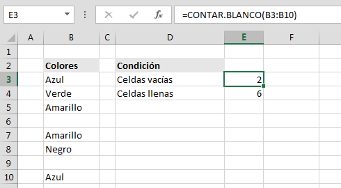 Contar celdas vacías Excel 1 Contar celdas vacías Excel