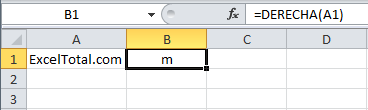 Excel función DERECHA 4 Excel función DERECHA