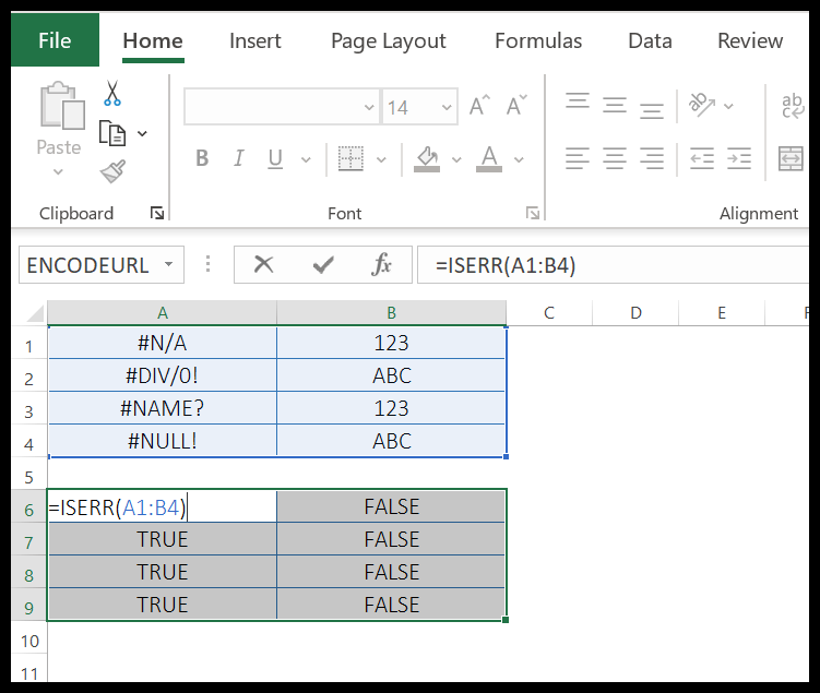 Excel función ISERR 3 Excel función ISERR