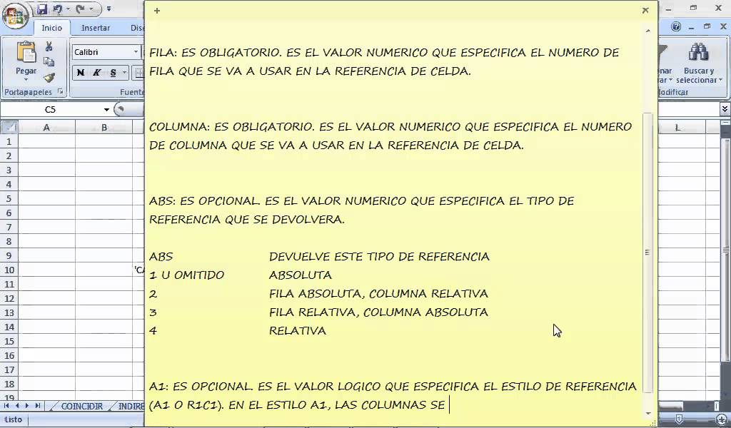 Función DIRECCIÓN de Excel 4 Función DIRECCIÓN de Excel