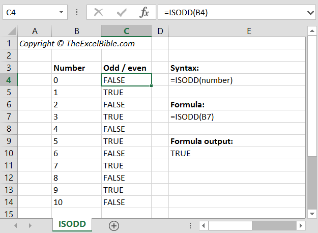 Función ISODD de Excel 1 Función ISODD de Excel