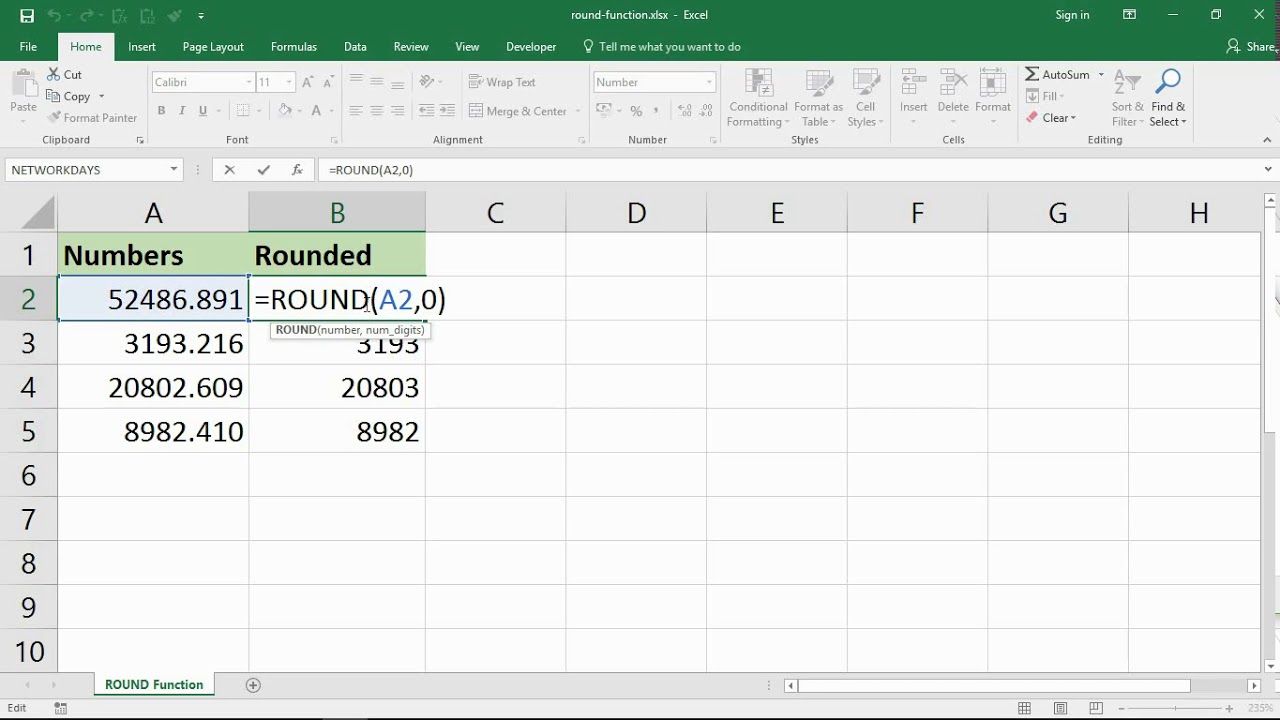 Función REDONDA de Excel 1 Función REDONDA de Excel
