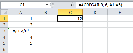 Función de Excel AGREGADO 2 Función de Excel AGREGADO