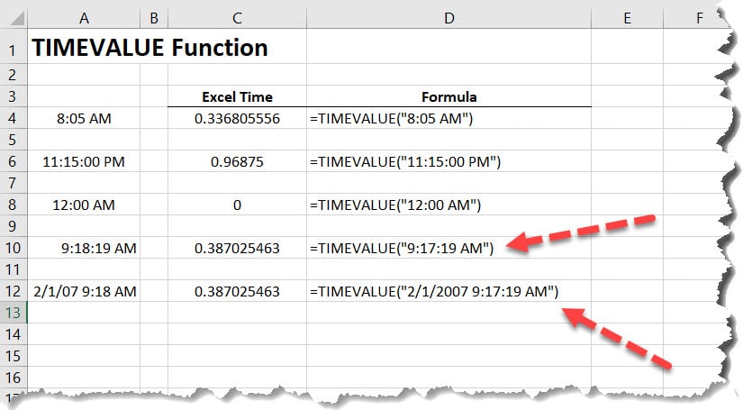 Función de VALOR DE TIEMPO de Excel 3 Función de VALOR DE TIEMPO de Excel