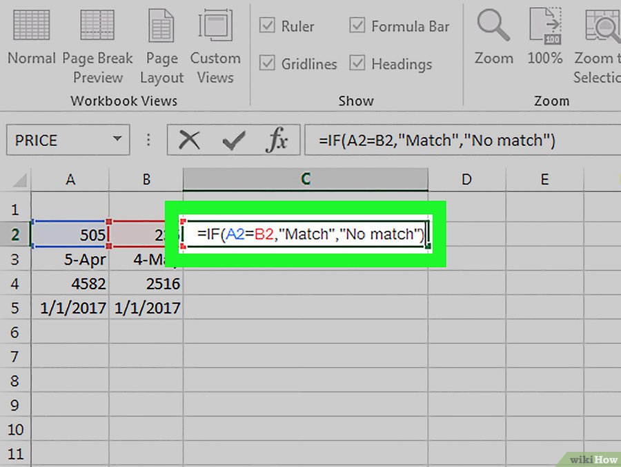 Función de comparación de Excel 1 Función de comparación de Excel